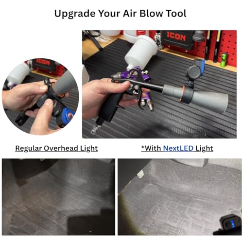NextLED NT-R3202 Rechargeable Paint Spray Gun Light, CRI 95+ Color Match with 3 Lighting Modes (3000K/4400K/6300K), 450 LM, Mountable & Detachable, Wide Beam, Universal Auto Paint Gun Light Bracket