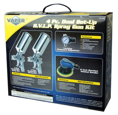 Star Asia 19223 HVLP Dual Set-Up Spary Gun Kit - 4 piece - color: 4-Piece Dual Setup HVLP