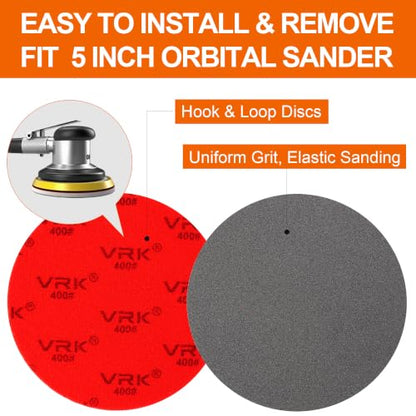 24 PCS 5 Inch Hook and Loop Sanding Sponge Discs Set 400 Grit - size: 5 In 400 Grit 24 PCS