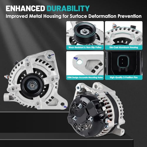 11295 Car Alternator Fit for Chrysler Town & Country 2008-2010 - size: 11295N for Grand Caravan 3.3L 3.8L 08-10