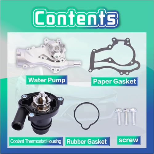 Water Pump Thermostat Kit Compatible with 2011-2016 Cruze &2013-2020 Encore