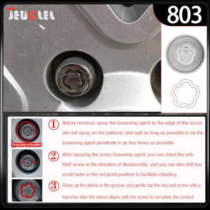803 Wheel Locking Nut Key for Jeep, ID 29mm Lug Removal Tool - size: 803