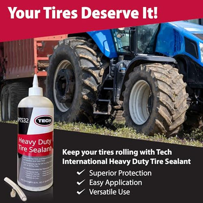 TECH Heavy Duty Tire Sealant for Tubeless Puncture Repair, up to 1/2 Inch