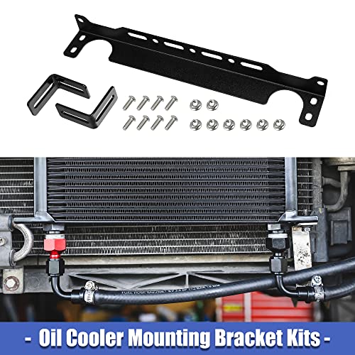 X AUTOHAUX Universal Oil Cooler Mounting Bracket Kit 330mm Aluminum Alloy Engine Oil Cooler Radiator Adapter Kit Oil Cooler Bracket Kit Black Transmission Oil Cooler Mounting Kit (Pack of 2) - size: 1.57" (Pack of 2)