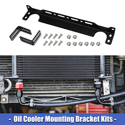 X AUTOHAUX Universal Oil Cooler Mounting Bracket Kit 330mm Aluminum Alloy Engine Oil Cooler Radiator Adapter Kit Oil Cooler Bracket Kit Black Transmission Oil Cooler Mounting Kit (Pack of 2) - size: 1.57" (Pack of 2)