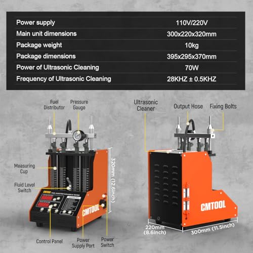 CMTOOL Fuel Injector Cleaner Tester Machine Ultrasonic Cleaning Kit