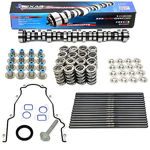 Texas Speed TSP 228R 228/228 .600"/.600" Camshaft, Spring Kit, Chromoly Pushrods, Gasket Set 4.8 5.3 5.7 6.0 LS Cam - size: Camshaft, Spring Kit, and Gasket Set