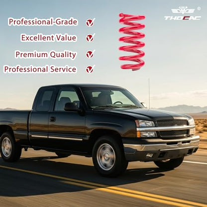 3” Heavy Duty Front Coil Spring Lowering Kit for Chevy Silverado/GMC Sierra 1500 1999-2007 (V8 Only) Drop Coils Kit, Red - color: red, size: 1999-2006 Silverado/Sierra 1500 3''Drop