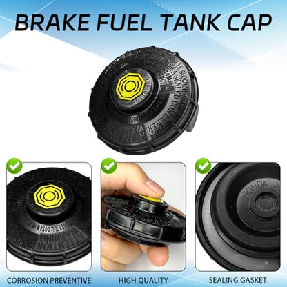 Brake Fluid Cap Replacement for Honda, Brake Master Cylinder Tank Fluid Reservoir Cap Compatible with Honda Accord Fit EV Hybrid S2000 Accessories 46662-SLE-J01 46662-SDC-A02 46662-S8A-003