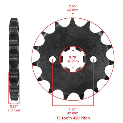 Caltric Drive Chain and Sprockets Kit Compatible with Yamaha Serow 225 XT225 1992 1993 1994 1995 1996 1997-2007