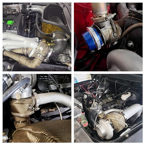Titanium 38mm External Turbo blanket for Wastegate Heat Shield Cover Kit Fiberglass Jacket Bag Turbocharger (38mm) - size: 38mm