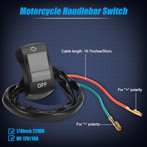 Frienda 3 Pieces Motorcycle Headlight Switch Handlebar Toggle, Grey - color: Grey
