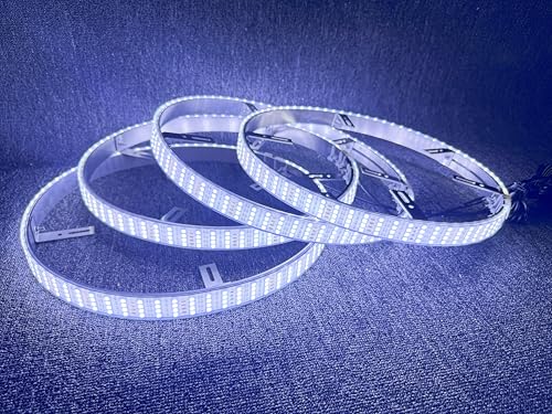 4-Pack 17.5" Quad Row Cold White Wheel Light Rings for Truck Car