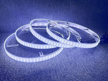 4-Pack 17.5" Quad Row Cold White Wheel Light Rings for Truck Car