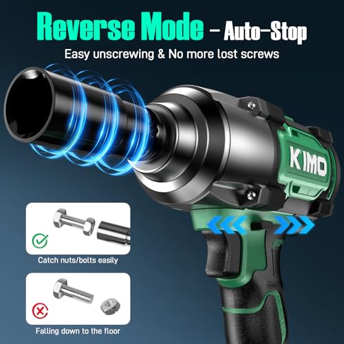 KIMO Cordless Impact Wrench 1/2 Inch, High Torque Impact Driver for Truck