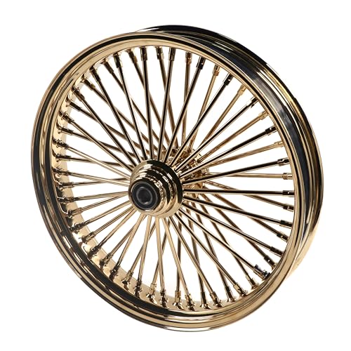 FatFlex Front Wheel for Harley Softail Slim Fat Boy 21” x 3.5” Gold - color: 21*3.5'', Gold+Gold+Gold