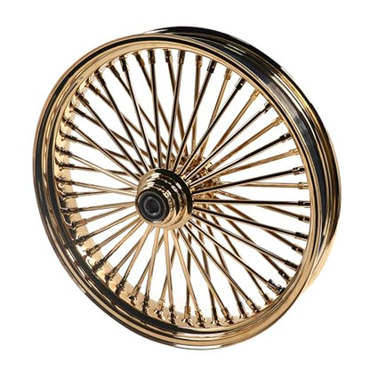 FatFlex Front Wheel for Harley Softail Slim Fat Boy 21” x 3.5” Gold - color: 21*3.5'', Gold+Gold+Gold