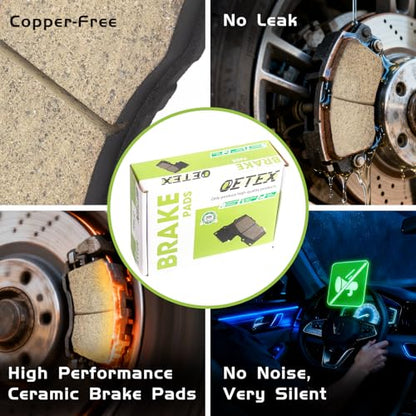 Rear Ceramic Brake Pads Compatible with Subaru Forester (2009-2019), Impreza (2008-2020), Crosstrek, WRX & BRZ - Quiet Stop - Replaces D1114 - size: D1114