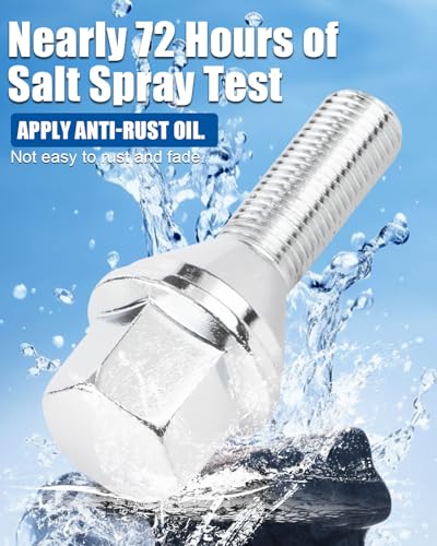 GAsupply 12x1.25 OEM Lug Bolts, 28mm Shank Length Cone Seat 3/4" Hex, 20pcs - color: Silver, size: 20pcs