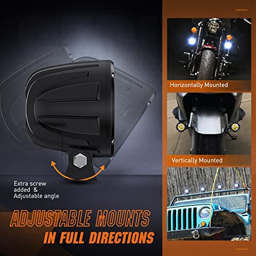 Nilight 2 PCS 3 Inch Round Motorcycle Spot LED Light Pods - color: 2Pcs 15W 3Inch LED Light w/Wiring Harness
