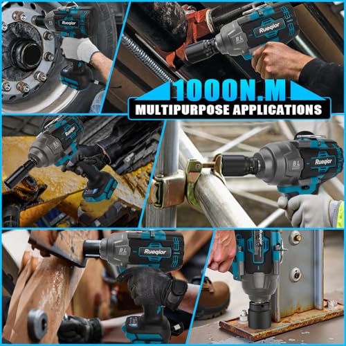 Cordless Impact Wrench 1/2" Compatible with Makita 18V Battery - color: Blue 1360n 1/2in