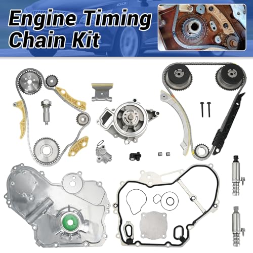 2.4 Timing Chain Kit Water Oil Pump VVT Compatible with 2009-2017 Chevy Equinox Malibu Cobalt, GMC Terrain, Buick Lacrosse Regal Verano 2.2L 2.4L Ecotec Replace# 9-4201S - size: 9-4201S w/Water & Oil Pump