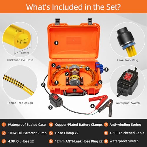 12/24V 100W Electric Oil Change Extractor Pump, 1-4L/min Oil Transfer Pump for Engine/Transmission/Gear Oil Change, Fluid Transfer Pump for Boats, Trucks, Cars, RVs, Lawnmowers(Oil Pump-B) - color: Oil Pump-B
