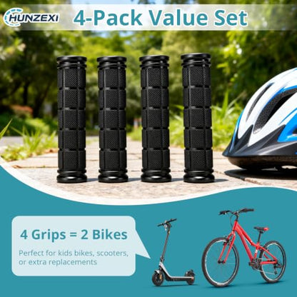 CHUNZEXI 4 PCS Rubber Bike Handlebar Grips - color: Black