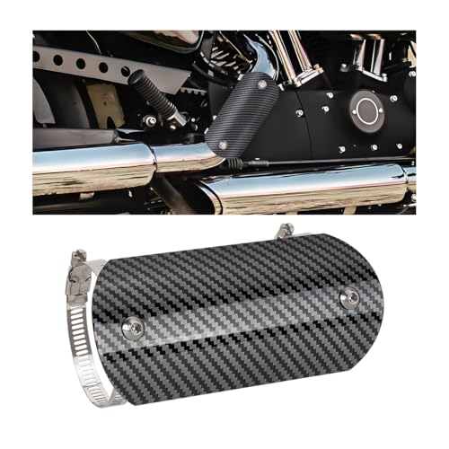 Stainless Motorcycle Exhaust Heat Shield with 2 Clamps, Silver - color: Silver