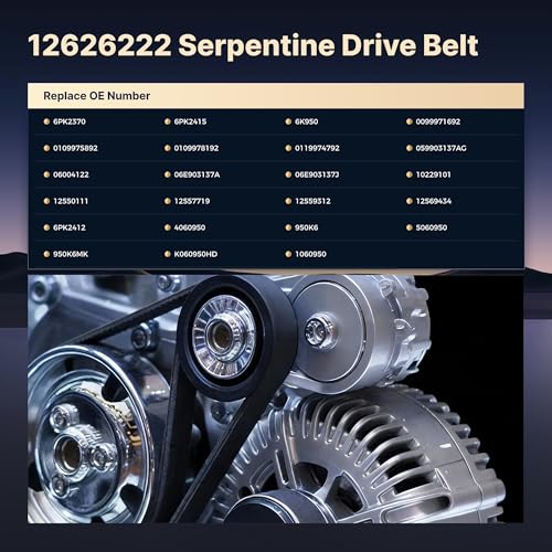 Serpentine Drive Belt Compatible with Chevy Silverado Tahoe Suburban - size: 6PK2370-2370mm