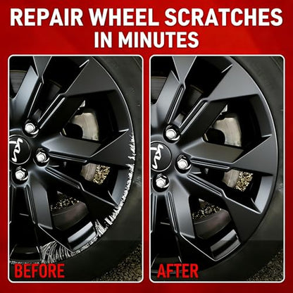 Wheel Scratch Repair Kit, Matte Black Rim Paint Pen for Curb Rash - color: No.02 Matte Black