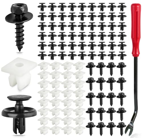 101 PCS Engine Under Cover Fender Push Pin Rivets Compatible with Toyota