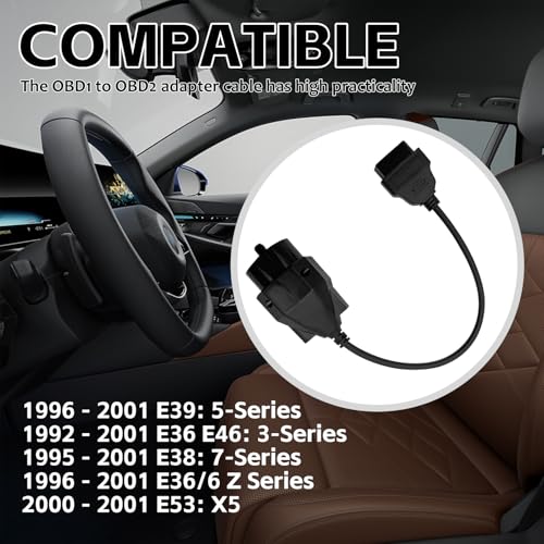 Adapter Fit for OBD1 to OBD2 16pin to 20pin Diagnostic Scanner Convertor Adapter Vehicle 16 Pin Connector Compatible with BMW - size: per BMW 20 Pin