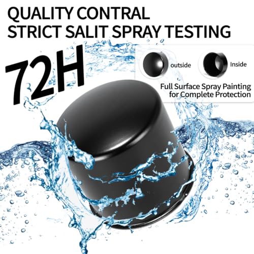 2Pcs 4.9" OD 4.8" H Domed Style Trailer Wheel Center Caps for Rim - color: Matt Black, size: 4.9" OD 4.8" H