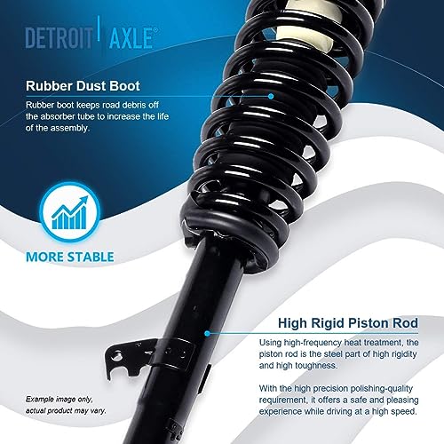 Detroit Axle - FWD Front Steering Knuckles Wheel Hub Bearings Struts Rear - size: 6AQU47650/ strut shock sway kit