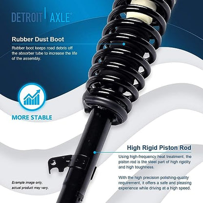 Detroit Axle - FWD Front Steering Knuckles Wheel Hub Bearings Struts Rear - size: 6AQU47650/ strut shock sway kit