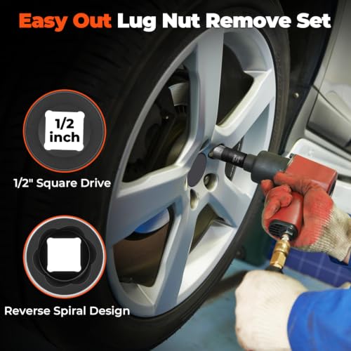 6PCS Lug Nut Removal Tool, Locking Lug Nut Removal Tool