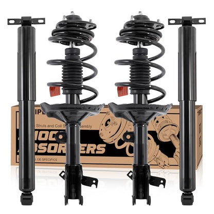 KUIPERAUTO Front and Rear Complete Struts Coil Spring Assembly 172537 172536 437316 Compatible with 2005-2007 Honda Odyssey FWD Models ONLY Replacement Shock Absorbers - size: 4x Front+Rear Struts, style: 2005-2007