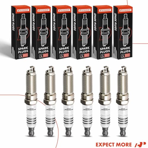 A-Premium Iridium Platinum Spark Plugs Pack of 6, Fine Wire, V6 Engine - style: Pack of 6