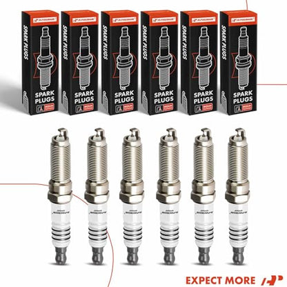 A-Premium Iridium Platinum Spark Plugs Pack of 6, Fine Wire, V6 Engine - style: Pack of 6