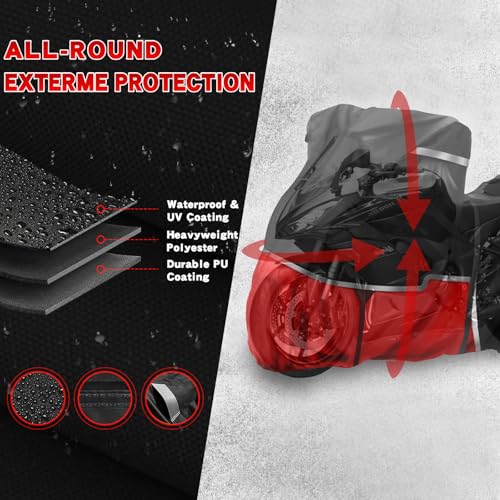 Motorcycle Cover for Kawasaki Ninja 400 500 650 ZX-6R Without Trunk - size: Kawasaki Ninja