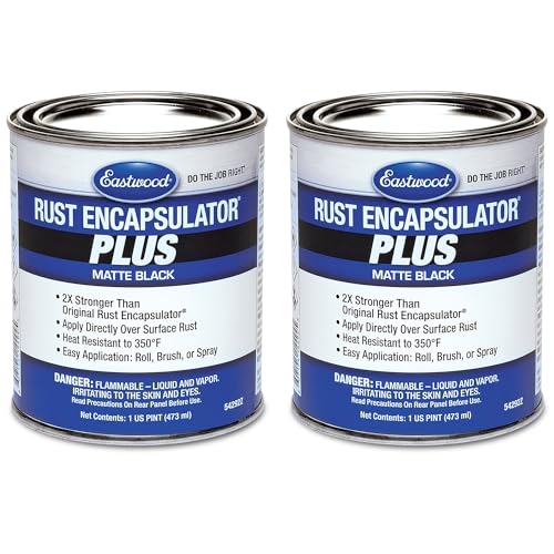 Eastwood Matte Black Rust Encapsulator Plus | Long Lasting Durable Finish 1 Coat Maximum Rust Protection | Heat Resistance up to 350 degrees Fahrenheit | Matte Black | Pint 2 Pack - size: 16 Fl Oz (Pack of 2)