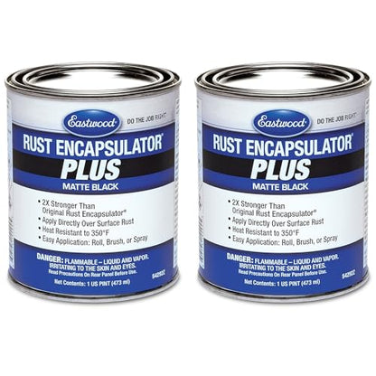 Eastwood Matte Black Rust Encapsulator Plus | Long Lasting Durable Finish 1 Coat Maximum Rust Protection | Heat Resistance up to 350 degrees Fahrenheit | Matte Black | Pint 2 Pack - size: 16 Fl Oz (Pack of 2)
