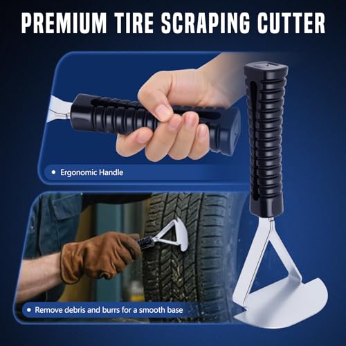 Tire Repair Patch Tools,42 mm 55 mm Tire Tungsten Steel Buffing Wheels Tire Patch Roller Scraping Cutter Kit for Car Tire Grinding Polishing
