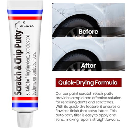 Calvana Clean Mixing Disposable Paper Kit for Body Fillers, Fiberglass, Resins, Putties, Touch-Up Paint, Includes 2 Scratch Repair Putties, Plastic Scraper, Gloves, 8.27 x 9.84 in, 80 Sheets Total - size: 2Pack+2Set Mixing Board