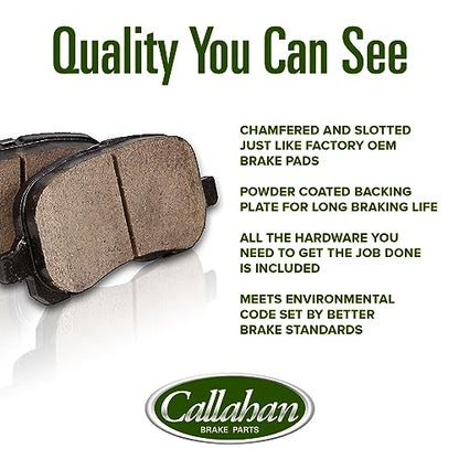 Callahan Brake Parts Front and Rear Brake Kit For Hyundai Sonata 2009-2010 [Model Specific] Replacement Brake Rotors with Ceramic Brake Pads