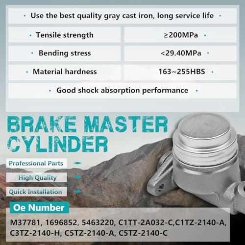 M37781 Brake Master Cylinder with Reservoir and Cap Fit for Ford Studebaker - size: M37781