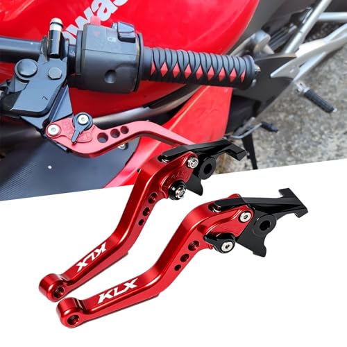 Motorcycle Brake Lever for KLX 300 / SM 2021 2022 2023 2024 2025 Adjustable Gear Motorcycle Short Brake Lever & Clutch Lever for 2025 KLX300 Accessories red - color: Red