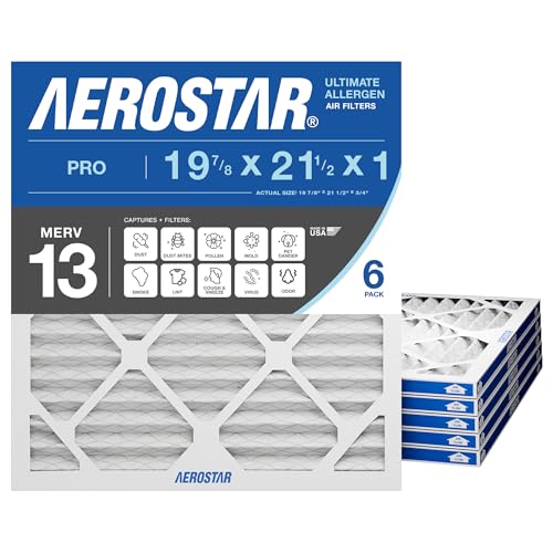 Aerostar Air Filter 20x20x1 MERV 13 AC Filter, HVAC, Furnace Filter, 6 Pack - style: 6 PACK