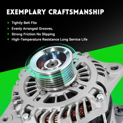 130A Alternator V6 3.5L Compatible with Nissan Altima 2007-2010, Murano 2009-2014, Maxima 2009-2010, Quest 2011-2017, Replace# 11341N, 23100-1AA1A, 23100-JA11A, 213-9665, 334-2778 - size: 11341N